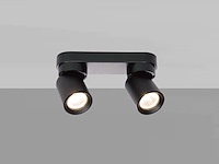 4 x gu10 opbouwspot armatuur dubbel cilinder zand zwart draaibaar - afbeelding 4 van  6