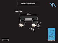 4 x gu10 opbouwspot armatuur dubbel cilinder zand zwart draaibaar - afbeelding 5 van  6