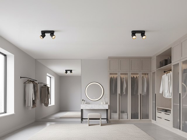 4 x gu10 opbouwspot armatuur dubbel cilinder zand zwart en goud draaibaar - afbeelding 2 van  6