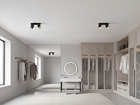 4 x gu10 opbouwspot armatuur dubbel cilinder zand zwart en goud draaibaar - afbeelding 2 van  6