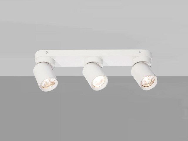 4 x gu10 opbouwspot armatuur triple cilinder zand wit draaibaar - afbeelding 6 van  8