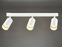 4 x gu10 opbouwspot armatuur triple cilinder zand wit draaibaar - afbeelding 3 van  5