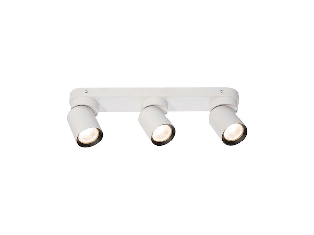 4 x gu10 opbouwspot armatuur triple cilinder zand wit en zwart draaibaar - afbeelding 3 van  6