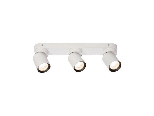 4 x gu10 opbouwspot armatuur triple cilinder zand wit en zwart draaibaar - afbeelding 2 van  6
