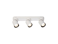 4 x gu10 opbouwspot armatuur triple cilinder zand wit en zwart draaibaar - afbeelding 2 van  6