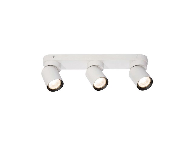 4 x gu10 opbouwspot armatuur triple cilinder zand wit en zwart draaibaar - afbeelding 3 van  6
