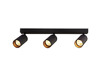 4 x gu10 opbouwspot armatuur triple cilinder zand zwart draaibaar - afbeelding 1 van  3