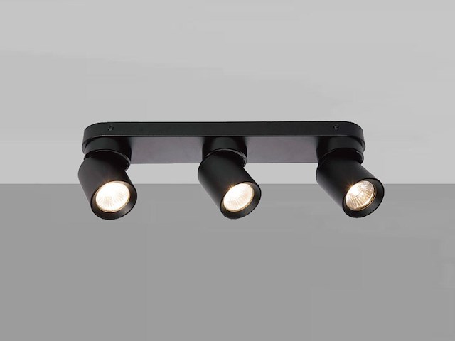 4 x gu10 opbouwspot armatuur triple cilinder zand zwart draaibaar - afbeelding 5 van  7