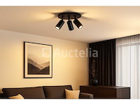 4 x gu10 ronde plafondspots – drievoudig verstelbaar – aluminium – ip20 - afbeelding 3 van  6