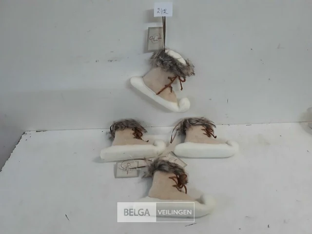 4 x hangdeco schaats uit stof 15 cm - afbeelding 1 van  3