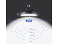 4 x highbay ufo 200w – pro design – instelbaar vermogen (60% / 80% / 100%) – 6500k cool white - afbeelding 6 van  9