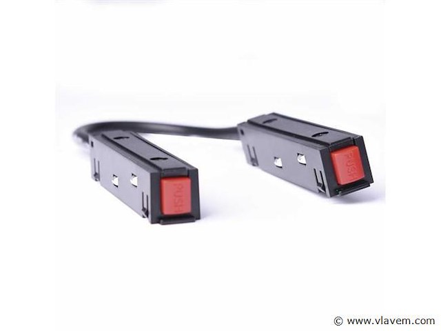 4 x hoekconnector voor magnetische rail – 48v – zwart - afbeelding 2 van  3