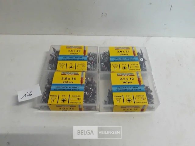 4 x houtschroeven mix 200 stuks - afbeelding 1 van  3