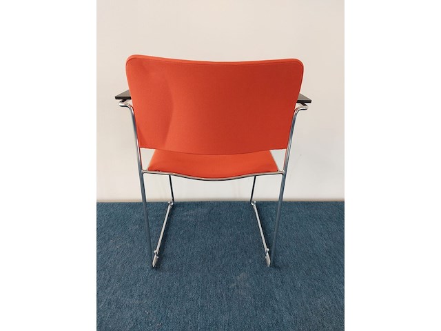 4 x howe 40/4 design vergaderstoel by david rowland (rood) - afbeelding 7 van  7