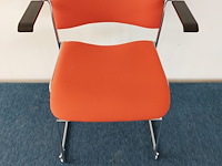 4 x howe 40/4 design vergaderstoel by david rowland (rood) - afbeelding 4 van  7