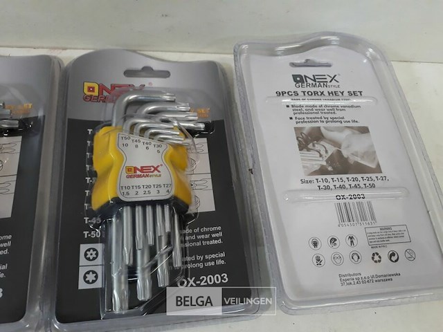 4 x inbussleutels in clip 9-delig torx - afbeelding 3 van  3