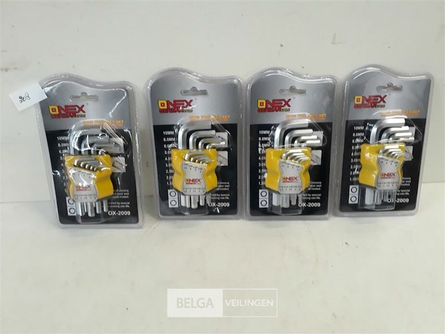 4 x inbussleutels in clip 9 delig - afbeelding 2 van  3