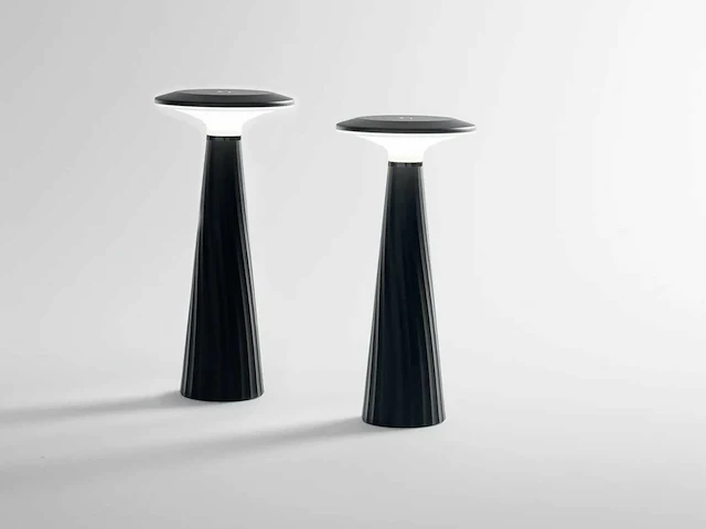 4 x intec brio oplaadbare design lampen zwart - afbeelding 4 van  4