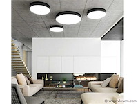 4 x intec klio 60 watt led plafondlamp zwart - afbeelding 7 van  7