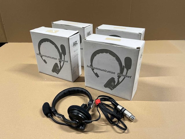 4 x intercom asl hs-1/d headset single ear w/dynamic mic - afbeelding 1 van  3