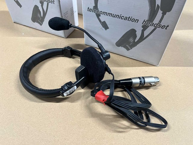4 x intercom asl hs-1/d headset single ear w/dynamic mic - afbeelding 2 van  3