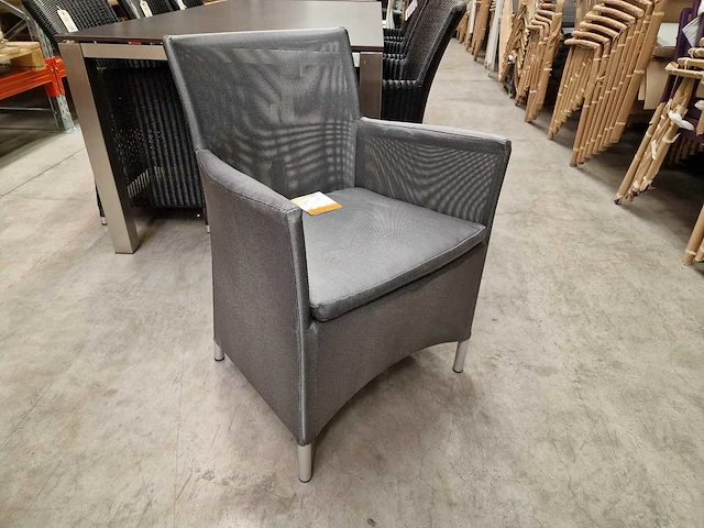 4 x jati-kebon textilene zetel oslo silver grijs - alu frame met armleuning - afbeelding 1 van  6