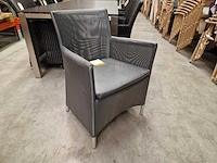 4 x jati-kebon textilene zetel oslo silver grijs - alu frame met armleuning - afbeelding 1 van  6