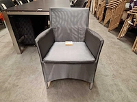 4 x jati-kebon textilene zetel oslo silver grijs - alu frame met armleuning - afbeelding 2 van  6