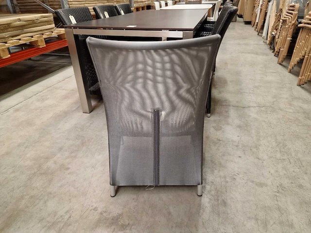 4 x jati-kebon textilene zetel oslo silver grijs - alu frame met armleuning - afbeelding 4 van  6