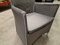 4 x jati-kebon textilene zetel oslo silver grijs - alu frame met armleuning - afbeelding 5 van  6