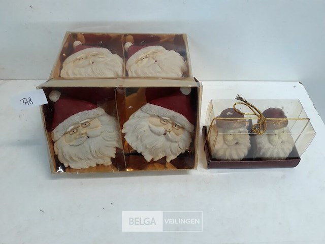 4 x kaars kerstmanhoofd 2 stuks 2 assorti - afbeelding 2 van  3