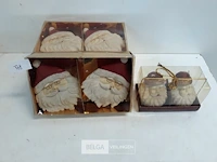 4 x kaars kerstmanhoofd 2 stuks 2 assorti