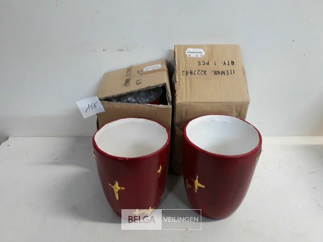 4 x kaarshouder 13 cm rood - afbeelding 2 van  3
