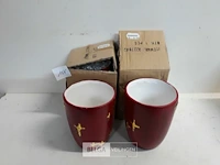 4 x kaarshouder 13 cm rood