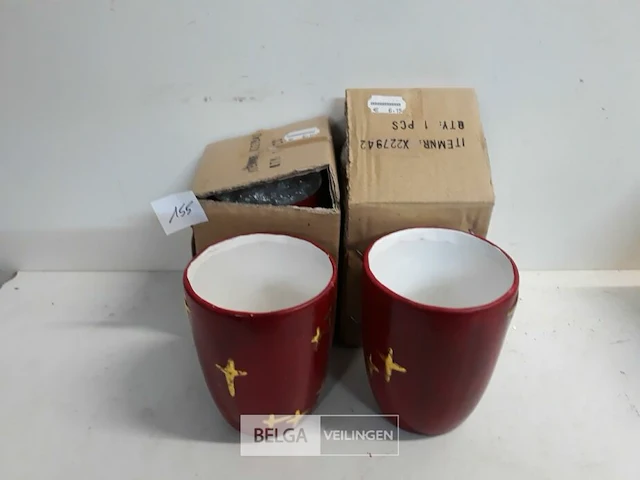 4 x kaarshouder 13 cm rood - afbeelding 2 van  3