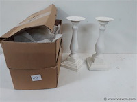 4 x kandelaar hout 25 cm - afbeelding 1 van  2