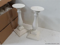 4 x kandelaar hout 25 cm - afbeelding 2 van  2