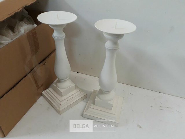 4 x kandelaar hout 25 cm - afbeelding 3 van  3