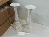 4 x kandelaar hout 25 cm - afbeelding 3 van  3