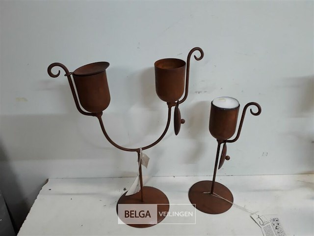 4 x kandelaar metaal voor t-licht 2 assorti - afbeelding 3 van  3