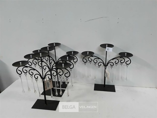 4 x kandelaar voor 3 stompkaarsen - afbeelding 2 van  3