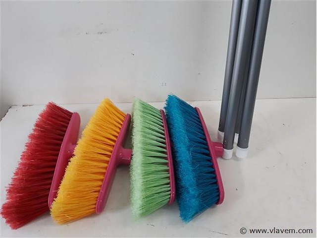 4 x keerborstel met steel - afbeelding 2 van  2
