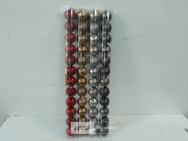 4 x kerstballen 4,5 cm pvc 12 stuks mix kleuren - afbeelding 1 van  3