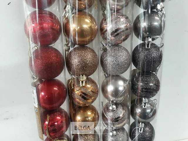 4 x kerstballen 4,5 cm pvc 12 stuks mix kleuren - afbeelding 3 van  3