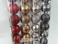4 x kerstballen 4,5 cm pvc 12 stuks mix kleuren - afbeelding 3 van  3