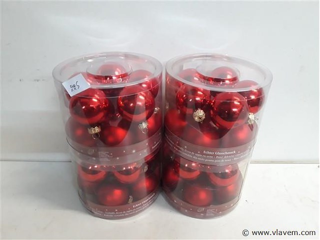4 x kerstballen glas 10 stuks rood - afbeelding 1 van  2