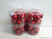 4 x kerstballen glas 10 stuks rood - afbeelding 1 van  2