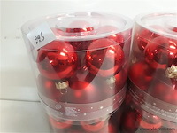4 x kerstballen glas 10 stuks rood - afbeelding 2 van  2