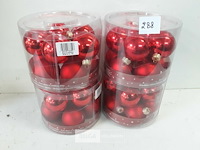 4 x kerstballen glas 10 stuks rood - afbeelding 2 van  3