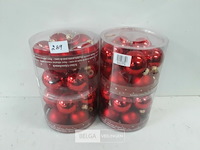 4 x kerstballen glas 10 stuks rood - afbeelding 1 van  3